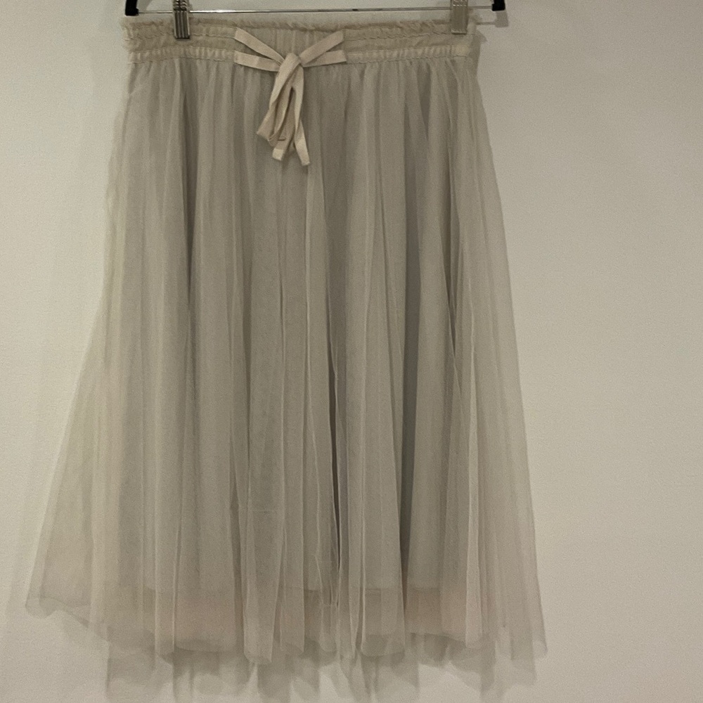 LC Lauren Conrad Cream Tulle A-Line Skirt